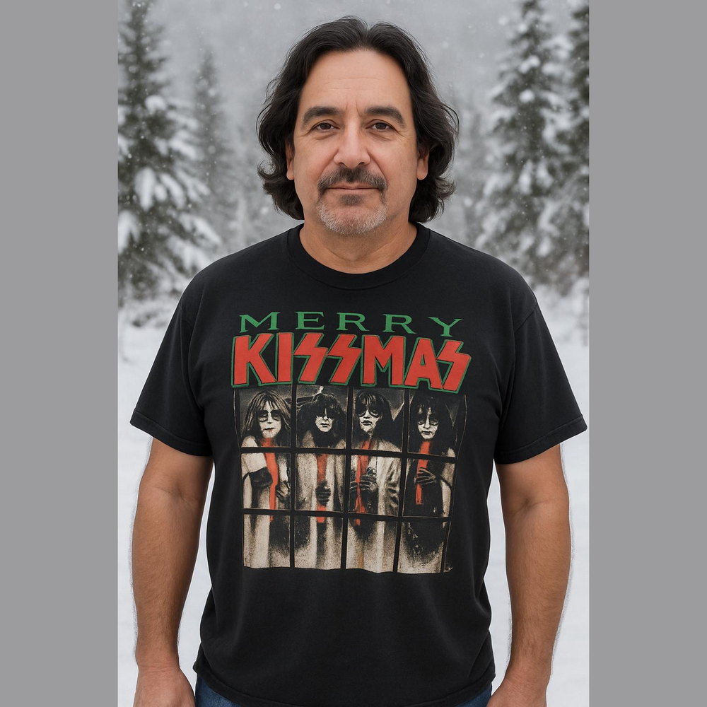 KISS Merry Kissmas Black Graphic Band Tee 1997